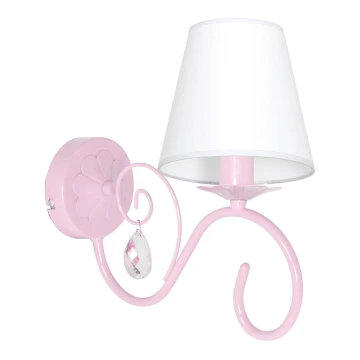 Applique per bambini LAURA 1xE14/60W/230V rosa chiaro