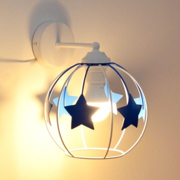 Applique per bambini STARS 1xE27/15W/230V blu/bianco