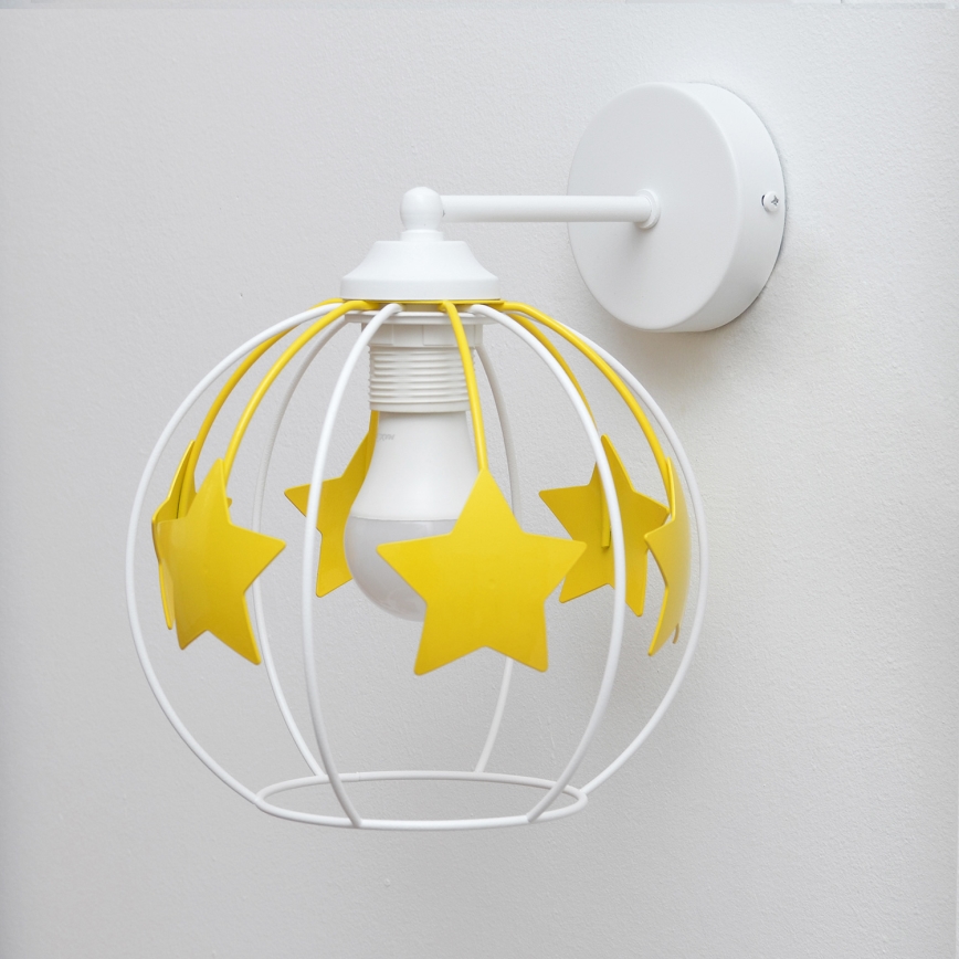 Applique per bambini STARS 1xE27/15W/230V giallo/bianco