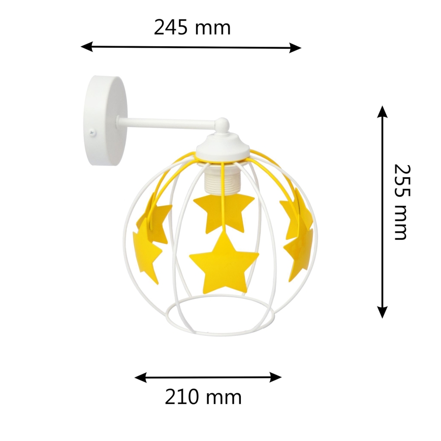 Applique per bambini STARS 1xE27/15W/230V giallo/bianco