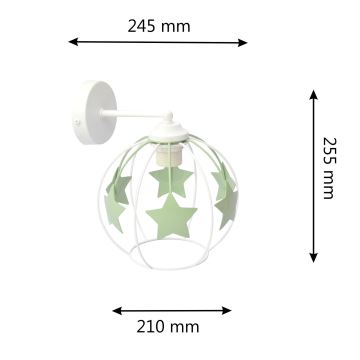 Applique per bambini STARS 1xE27/15W/230V verde/bianco