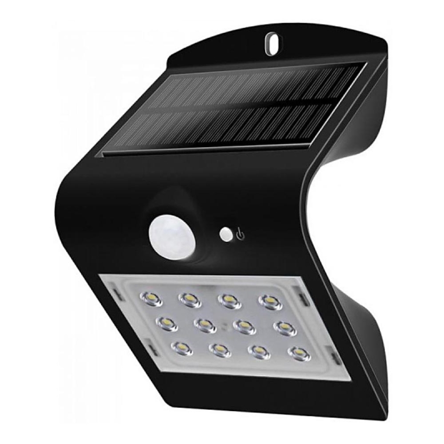 Applique solare a LED con sensore LED/1.5W/3,7V IP65 nera