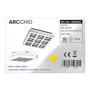 Arcchio - Faretto LED VINCE 9xGU10/230V