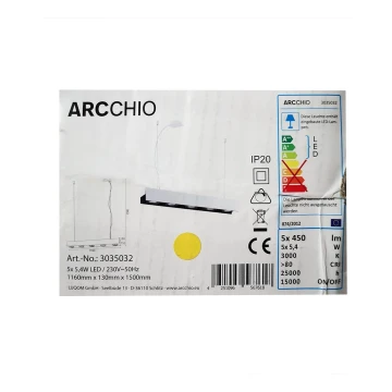 Arcchio - Lampadario a sospensione con filo LED dimmerabile OLINKA 5xLED/5,4W/230V