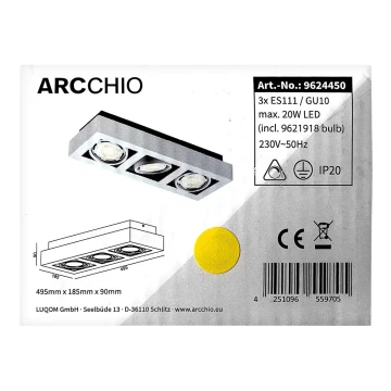 Arco - Plafoniera LED RONKA 3xGU10/11,5W/230V