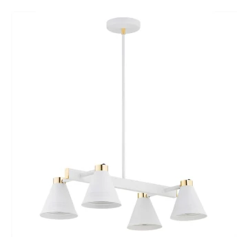 Argon 1773 - Lampadario su palo AVALONE 4xE27/15W/230V bianco/oro