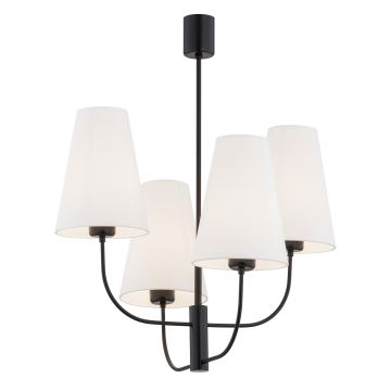 Argon 1822 - Lampadario a sospensione con supporto rigido SAFIANO 4xE27/15W/230V nero