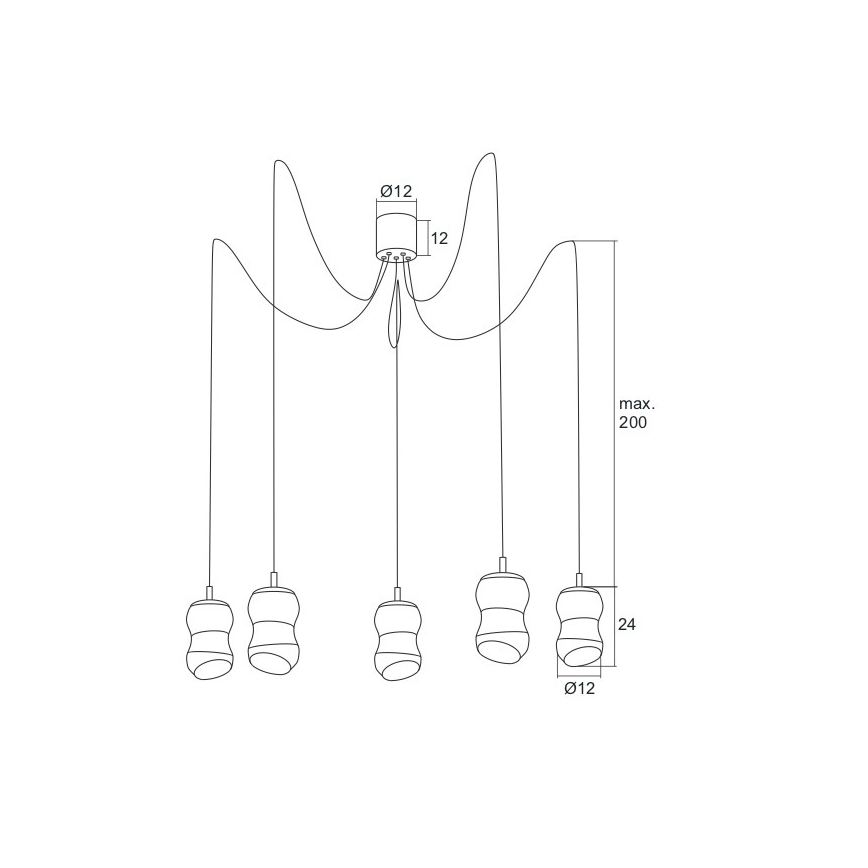 Argon 2073 - Lampadario LED a sospensione con filo GARDA 5xLED/5W/230V