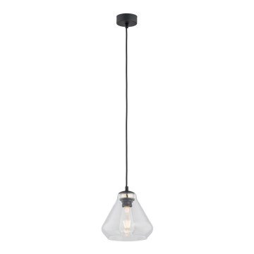 Argon 4047 - Lampadario su corda DECORATO 1xE27/15W/230V nero