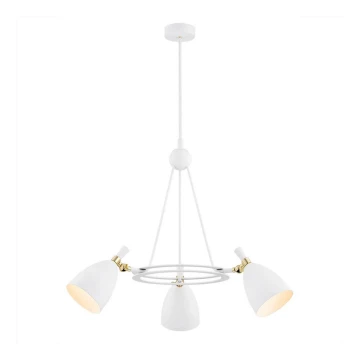 Argon 6148 - Lampadario su palo CHARLOTTE 3xE27/15W/230V bianco/oro