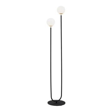 Argon 7073 - Lampada con piedistallo FERRONE 2xE14/7W/230V nero/bianco/oro