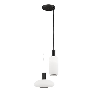 Argon 7214 - Lampadario a sospensione con filo SAGUNTO PLUS 2xE27/15W/230V nero