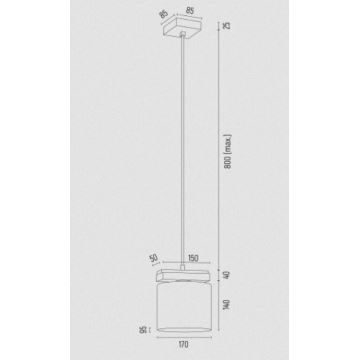 Argon 8276 - Lampadario a sospensione con filo CANOA 1xE27/15W/230V nero