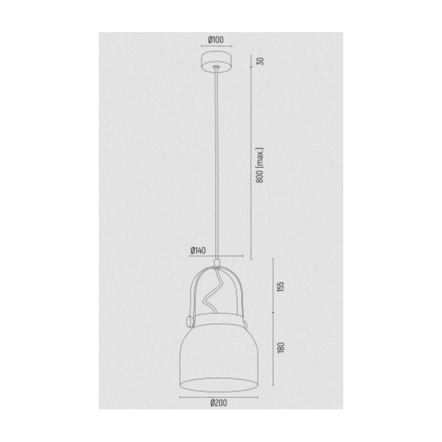 Argon 8281 - Lampadario a sospensione con filo LOGAN 1xE27/15W/230V diametro 20 cm nero