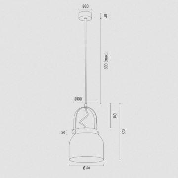 Argon 8291 - Lampadario a sospensione con filo LOGAN 1xE27/15W/230V diametro 14 cm nero