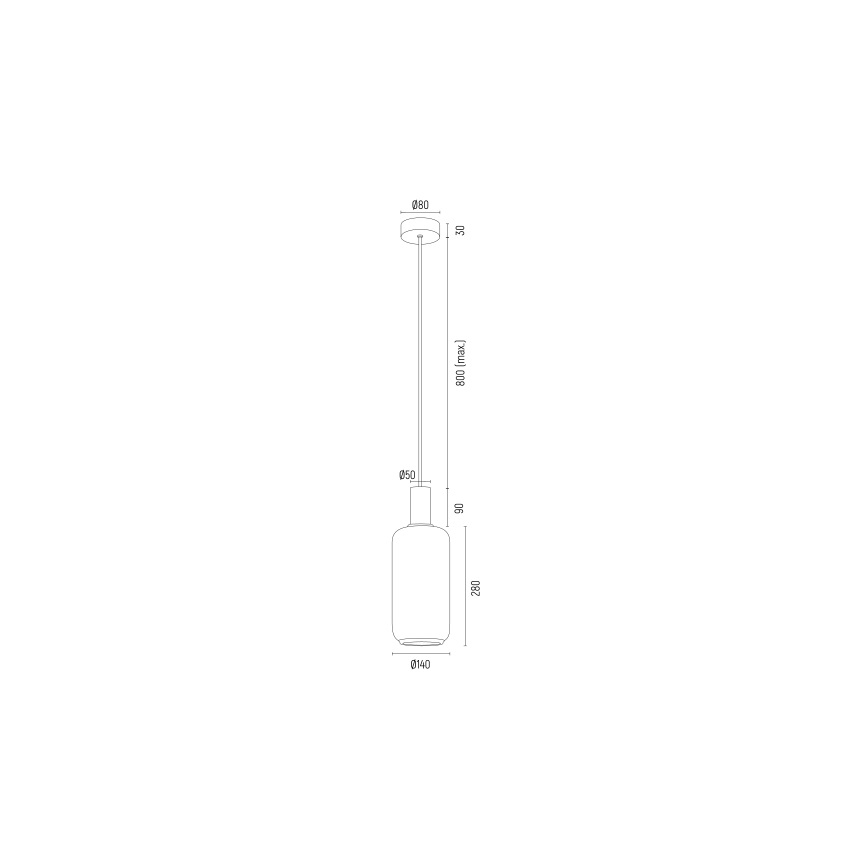 Argon 8563 - Lampadario a sospensione con filo SAGUNTO PLUS 1xE27/15W/230V diametro 14 cm nero