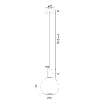 Argon 8564 - Lampadario a sospensione con filo SAGUNTO PLUS 1xE27/15W/230V diametro 20 cm nero