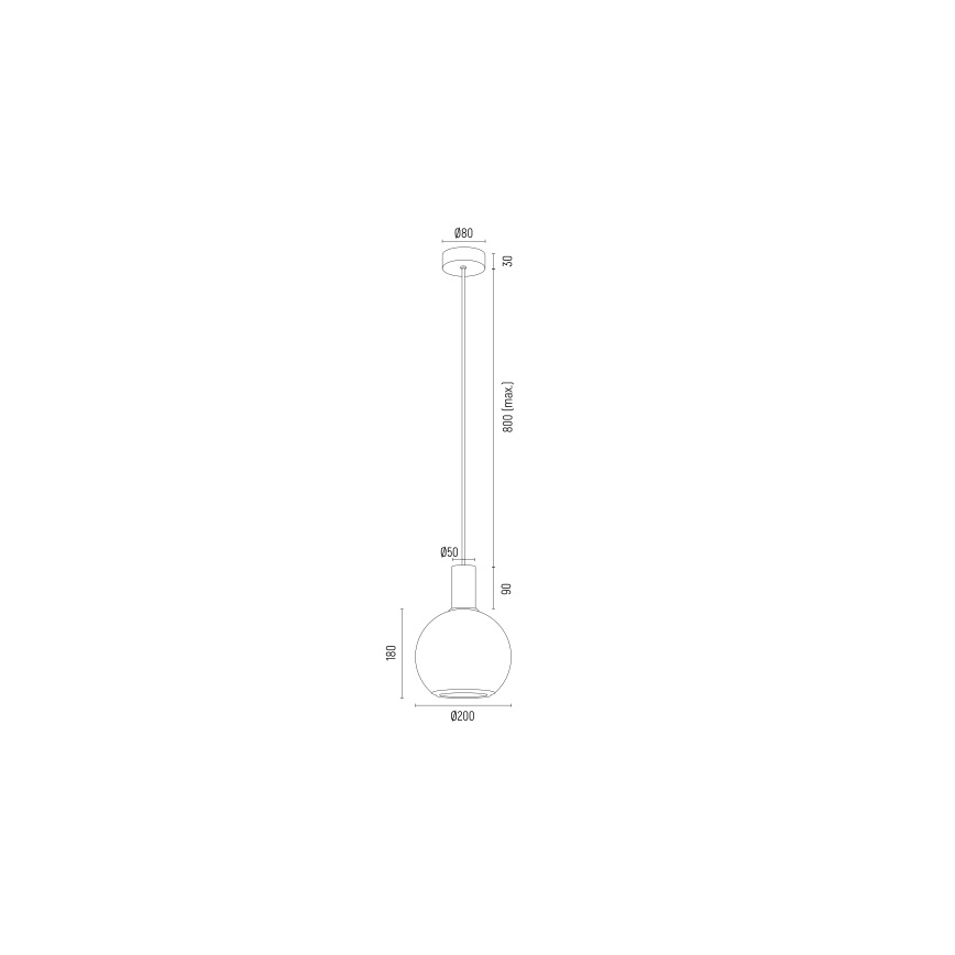 Argon 8564 - Lampadario a sospensione con filo SAGUNTO PLUS 1xE27/15W/230V diametro 20 cm nero