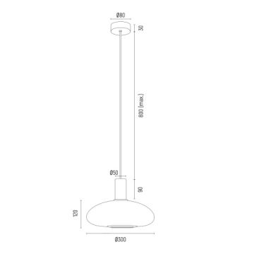 Argon 8565 - Lampadario a sospensione con filo SAGUNTO PLUS 1xE27/15W/230V diametro 30 cm nero