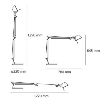 Artemide AR A004420+AR A005320 COMPLETO- Lampada da tavolo TOLOMEO 1xE27/70W/230V