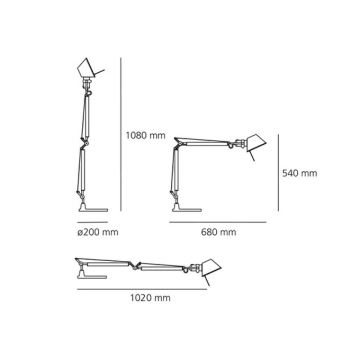 Artemide AR A005940+AR A008610 COMPLETO - Lampada da tavolo TOLOMEO MINI 1xE27/70W/230V