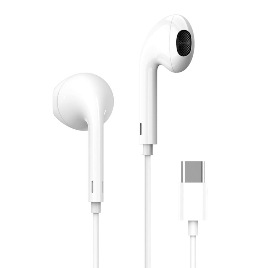 Auricolari con microfono USB-C bianco