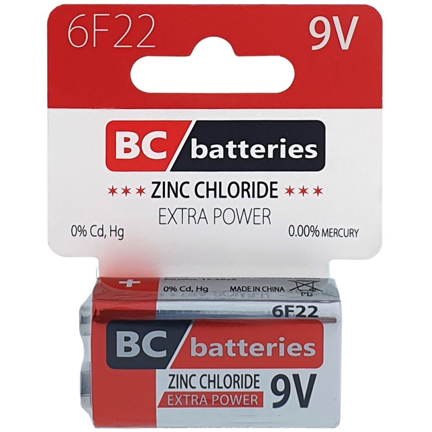 Batteria al cloruro di zinco 6F22 EXTRA POWER 9V