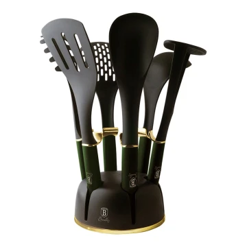 BerlingerHaus - Set di utensili da cucina in un supporto 7 pezzi verde/nero
