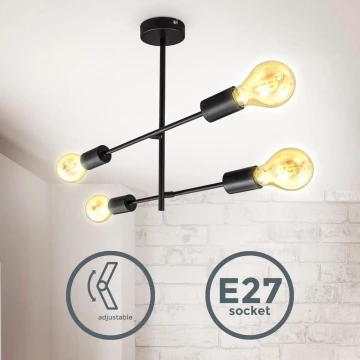 BK Licht 1343 - Lampadario su palo 4xE27/60W/230V