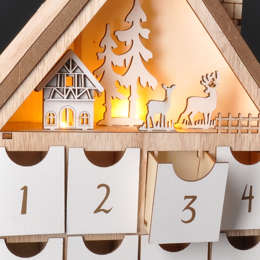 Brilagi - Decorazione natalizia LED LED/2xAAA calendario dell'avvento