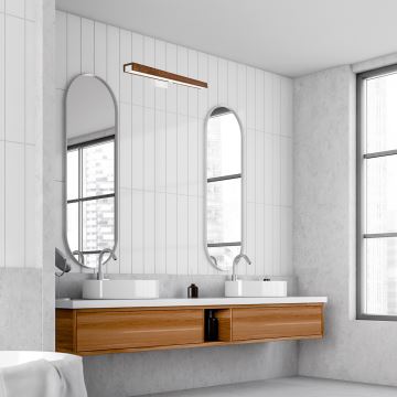 Brilagi - Illuminazione a LED per specchi da bagno WOODY MIRROR LED/12W/230V IP44 quercia/bianco