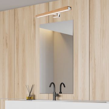 Brilagi - Illuminazione a LED per specchi da bagno WOODY MIRROR LED/12W/230V IP44 quercia/cromo