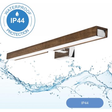 Brilagi - Illuminazione a LED per specchi da bagno WOODY MIRROR LED/12W/230V IP44 quercia/cromo