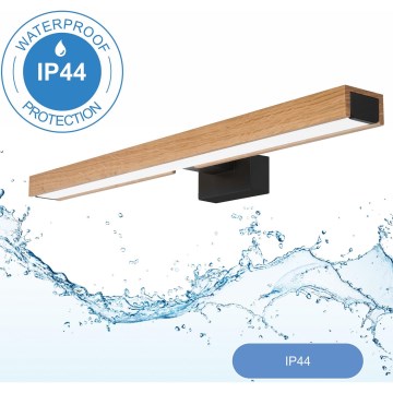 Brilagi - Illuminazione a LED per specchi da bagno WOODY MIRROR LED/12W/230V IP44 quercia/nero