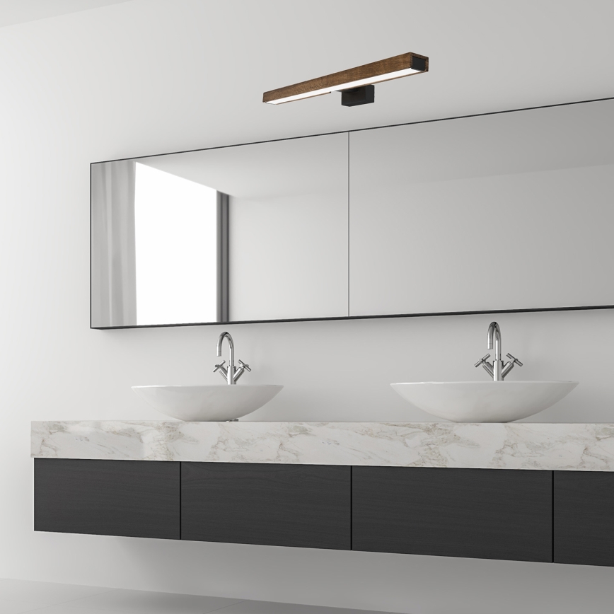 Brilagi - Illuminazione a LED per specchi da bagno WOODY MIRROR LED/12W/230V IP44 quercia/nero