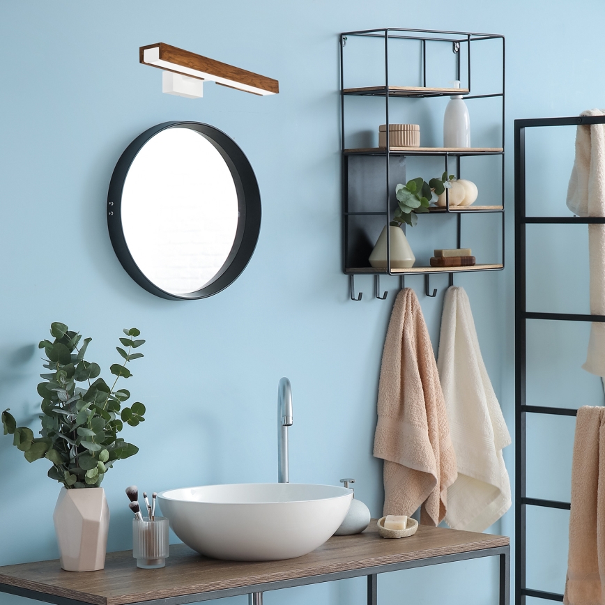 Brilagi - Illuminazione a LED per specchi da bagno WOODY MIRROR LED/8W/230V IP44 quercia/bianco