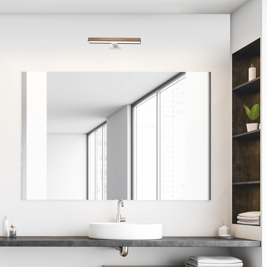 Brilagi - Illuminazione a LED per specchi da bagno WOODY MIRROR LED/8W/230V IP44 quercia/bianco