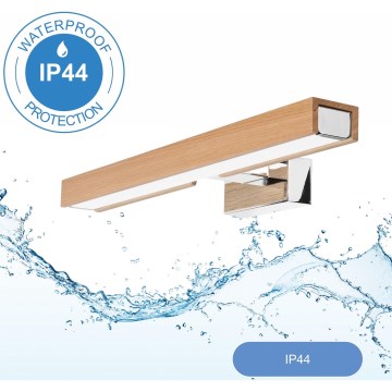 Brilagi - Illuminazione a LED per specchi da bagno WOODY MIRROR LED/8W/230V IP44 quercia/cromo