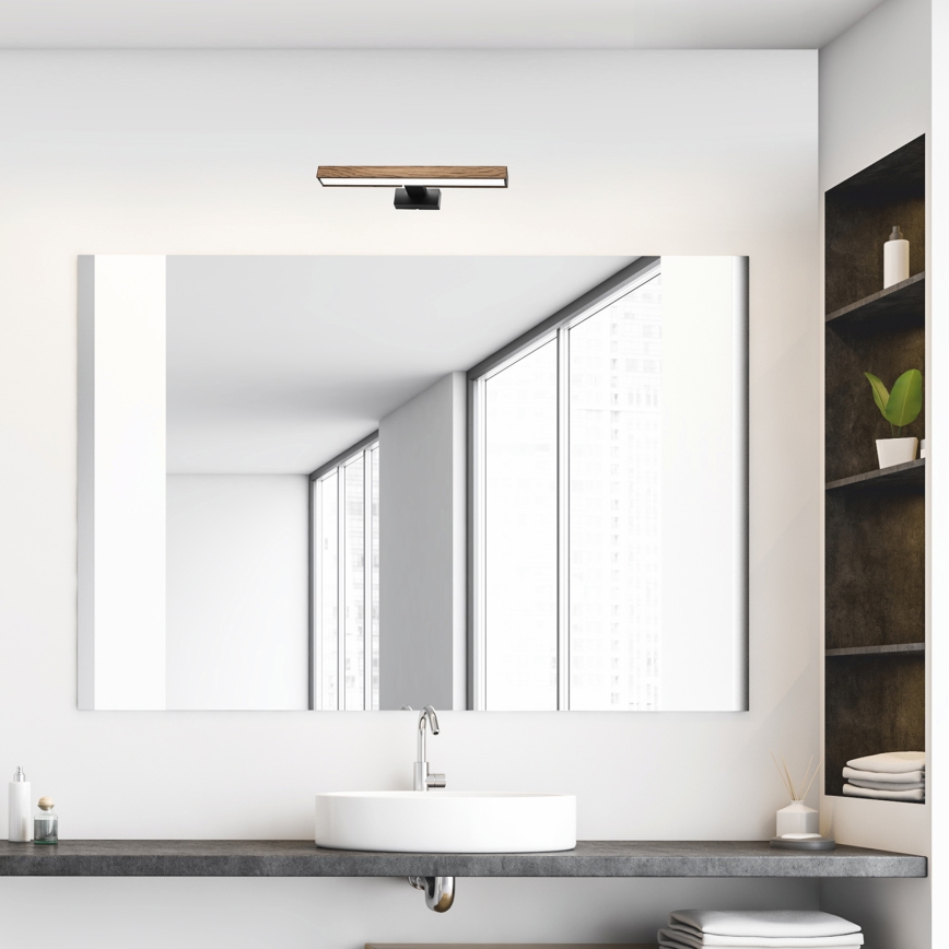 Brilagi - Illuminazione a LED per specchi da bagno WOODY MIRROR LED/8W/230V IP44 quercia/nero