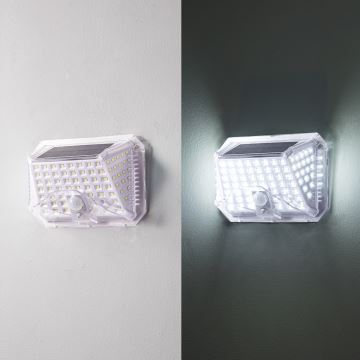 Brilagi - Lampada da parete solare a LED con sensore WALLIE LED/4W/5,5V 6500K IP64 argento