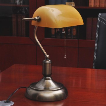 Brilagi - Lampada da tavolo BANK OFFICE 1xE27/60W/230V ottone/arancione