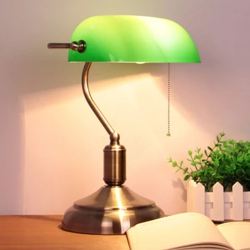 Brilagi - Lampada da tavolo BANK OFFICE 1xE27/60W/230V ottone/verde