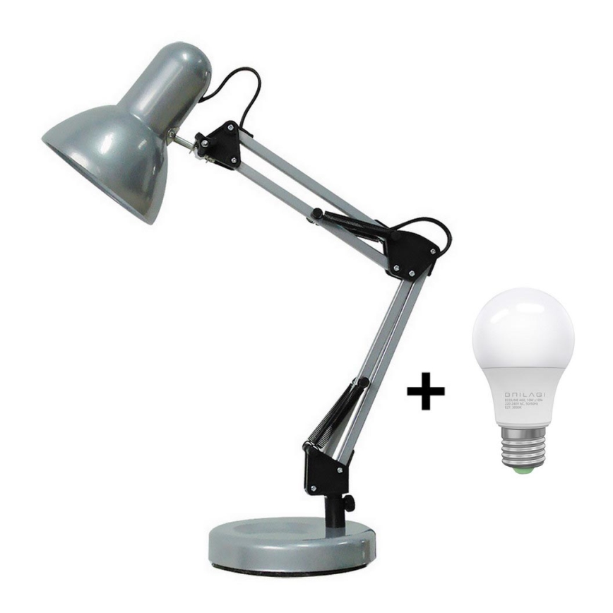 Brilagi - Lampada da tavolo LED ROMERO 1xE27/10W/230V argento