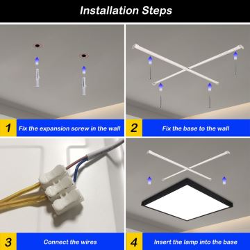 Brilagi - Plafoniera LED da bagno FRAME LED/50W/230V 3000/4000/6000K IP44 nero