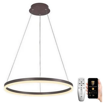 Brilagi - Lampadario a sospensione con filo LED dimmerabile CIRCLE LED/42W/230V 3000-6500K marrone + telecomando