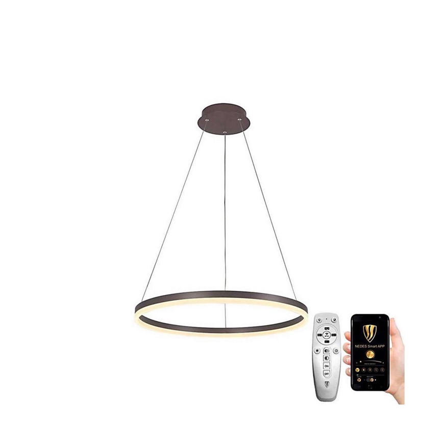 Brilagi - Lampadario a sospensione con filo LED dimmerabile CIRCLE LED/42W/230V 3000-6500K marrone + telecomando