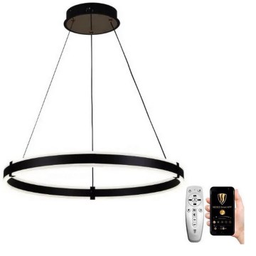 Brilagi - Lampadario a sospensione con filo LED dimmerabile CIRCLE LED/85W/230V 3000-6500K nero + telecomando