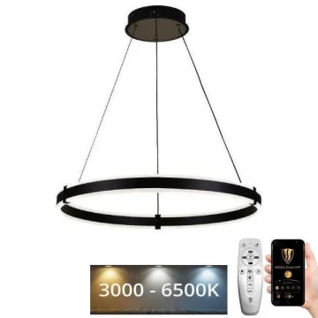 Brilagi - Lampadario a sospensione con filo LED dimmerabile CIRCLE LED/85W/230V 3000-6500K nero + telecomando