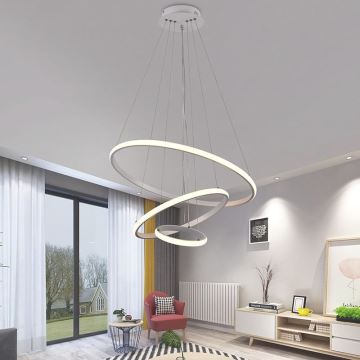 Brilagi - Lampadario a sospensione con filo LED dimmerabile CIRCLE LED/90W/230V 3000-6500K + telecomando