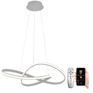 Brilagi - Lampadario a sospensione con filo LED dimmerabile COSMOWAVE LED/70W/230V 3000-6500K argento + telecomando